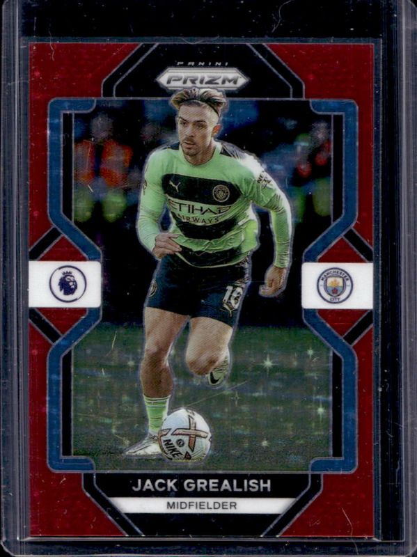 Jack Grealish 2022 Prizm Premier League #6 Red Stars /15 RAW