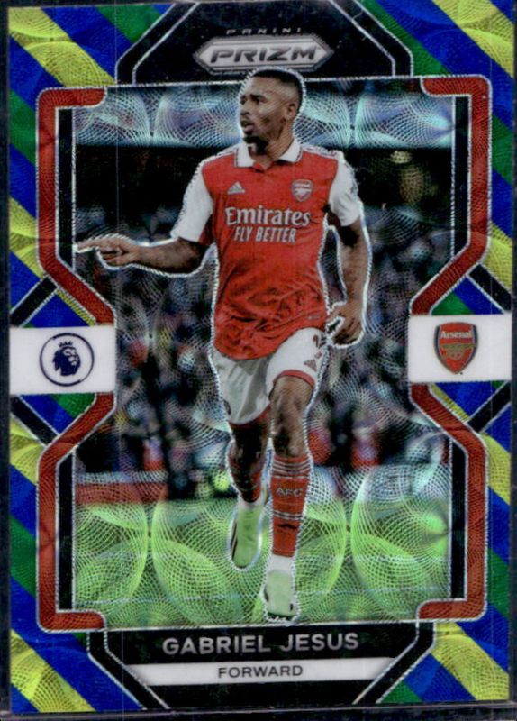 Gabriel Jesus 2022 Prizm Premier League #155 Choice Blue Yellow Green RAW