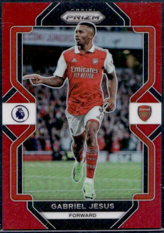 Gabriel Jesus 2022 Prizm Premier League #155 Red /149 RAW