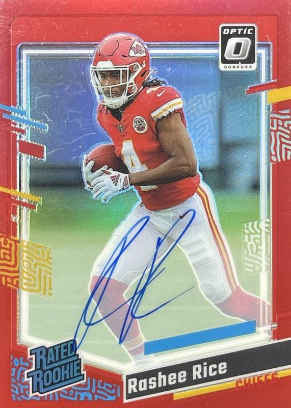 Rashee Rice 2023 Optic #257 Rated Rookie Autographs - Red /75 RAW