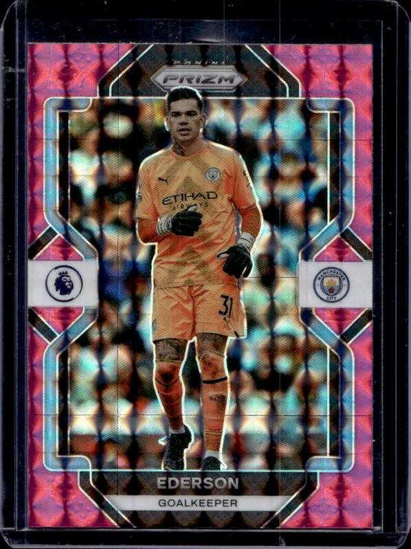 Ederson (Goalkeeper) 2022 Prizm Premier League #2 Pink Mosaic RAW