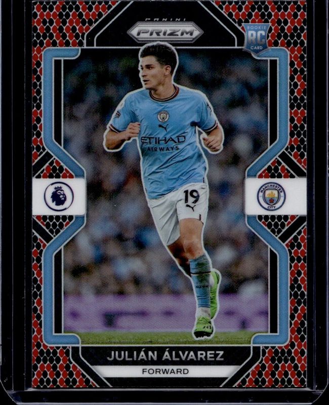 Julian Alvarez 2022 Prizm Premier League #16 Snakeskin /(SSP) Rookie RAW