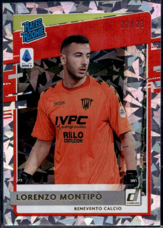 Lorenzo Montipo 2020 Chronicles #3 Donruss Rated Rookies Serie A Cracked Ice /23 RAW