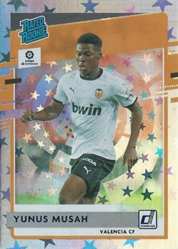 Yunus Musah 2020 Chronicles #3 Donruss Rated Rookies La Liga Blue Astro /16 RAW