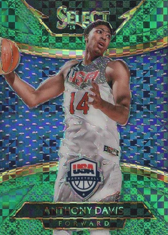 Anthony Davis 2014 Select #217 Courtside Green /5 (Team USA) PSA 9