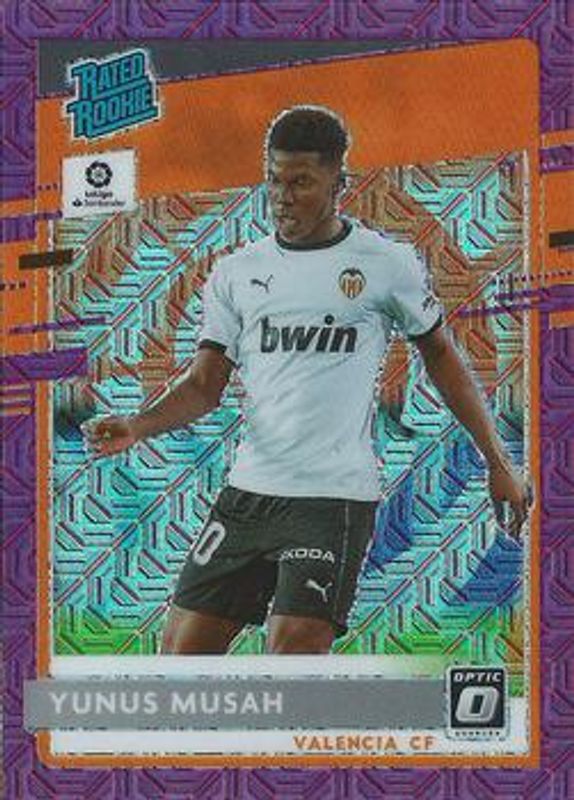 Yunus Musah 2020 Chronicles #6 Optic Rated Rookies La Liga Purple Mojo RAW
