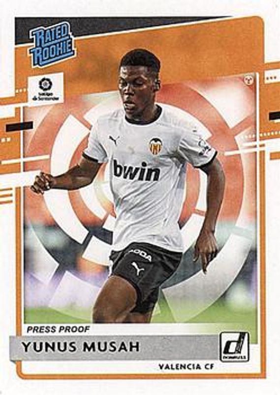 Yunus Musah 2020 Chronicles #3 Donruss Rated Rookies La Liga Press Proof - Silver RAW