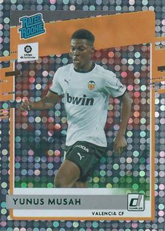 Yunus Musah 2020 Chronicles #3 Donruss Rated Rookies La Liga Green Circles RAW
