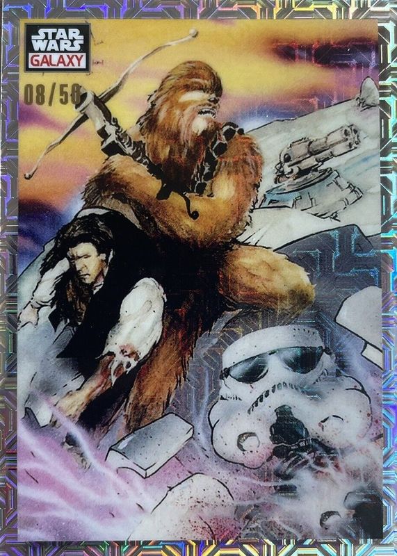 Embattled Han & Chewie 2023 Topps Chrome Star Wars Galaxy #21 Mojo Refractor /50 RAW