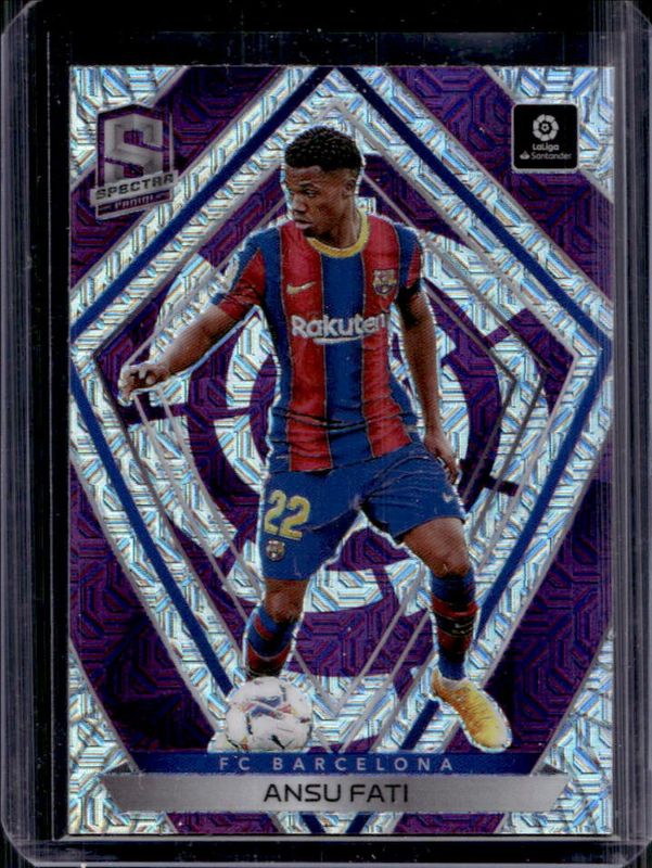 Ansu Fati 2020 Chronicles #13 Spectra La Liga Purple Mojo RAW