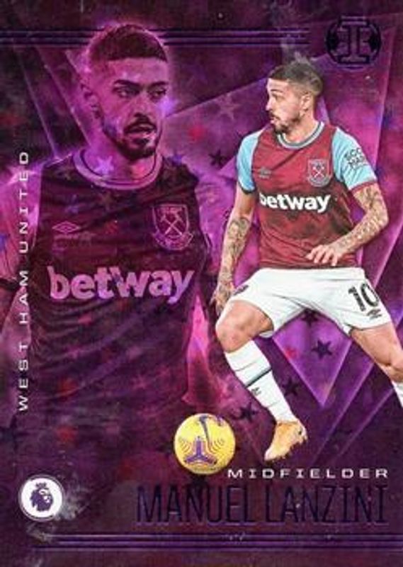 Manuel Lanzini 2020 Chronicles #29 Illusions Premier League Purple Astro RAW