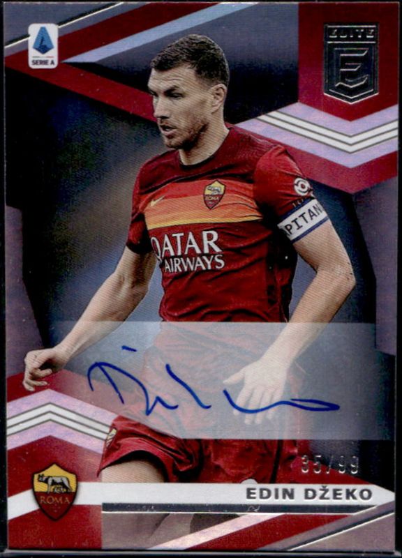 Edin Dzeko 2020 Chronicles #4 Elite Serie A Autographs - Silver /99 RAW