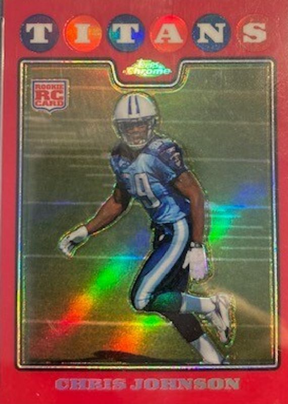 Chris Johnson 2008 Topps Chrome #TC186 Red Refractor /25 Rookie RAW