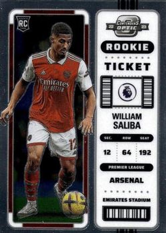 William Saliba 2022 Chronicles #292 Contenders Optic Rookie Ticket Premier League RAW