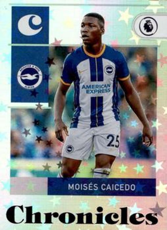 Moises Caicedo 2022 Chronicles #8 Chronicles Premier League Purple - Astro Rookie RAW