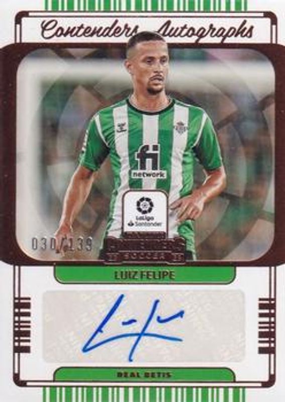Luiz Felipe 2022 Chronicles #CA-LFE Contenders Autographs La Liga /64 RAW