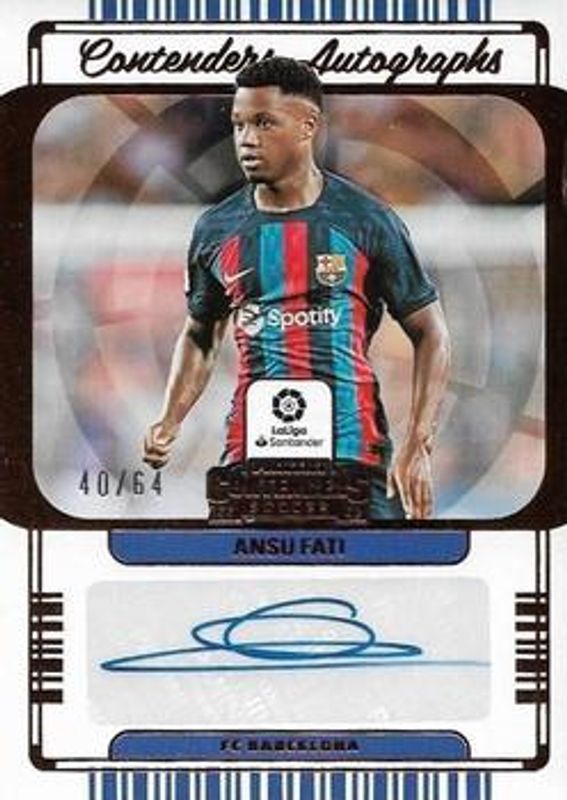 Ansu Fati 2022 Chronicles #CA-AF Contenders Autographs La Liga /64 RAW