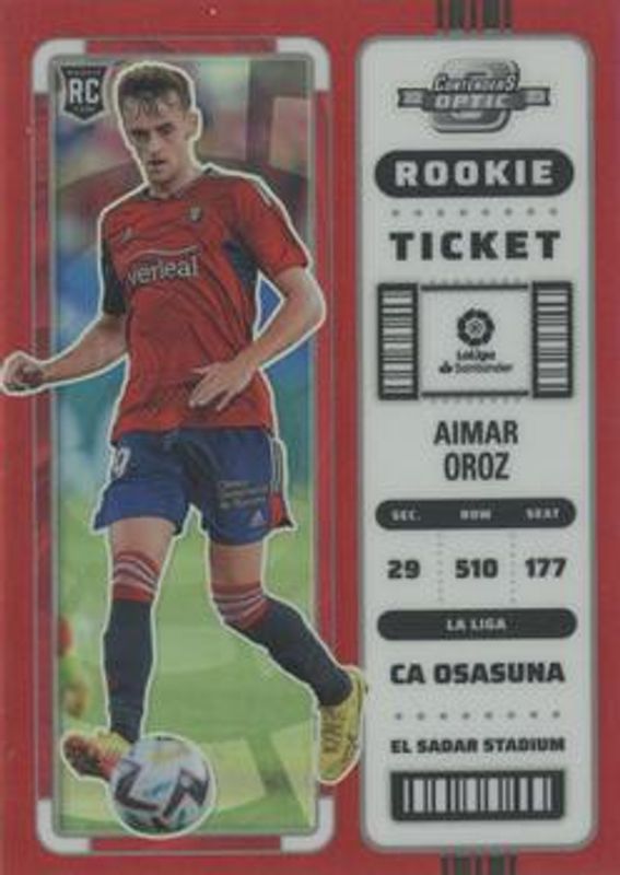 Aimar Oroz 2022 Chronicles #292 Contenders Optic Rookie Ticket La Liga - Red /99 RAW