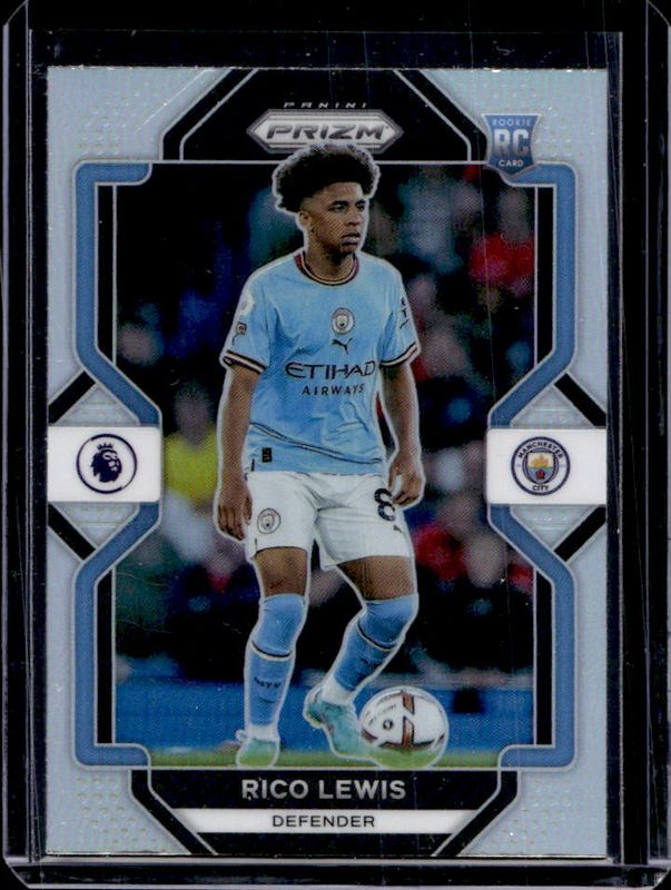 Rico Lewis 2022 Prizm Premier League #17 Silver Rookie RAW