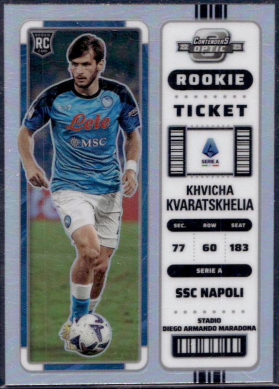 Khvicha Kvaratskhelia 2022 Chronicles #296 Contenders Optic Rookie Ticket Serie A - Silver RAW
