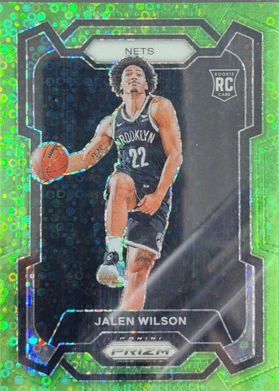 Jalen Wilson 2023 Prizm #128 Fast Break Neon Green /5 Rookie RAW