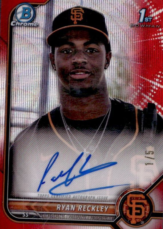 2022 Bowman Chrome #CPA-RR Prospect Auto - Red Wave Refractor /5 (1st)