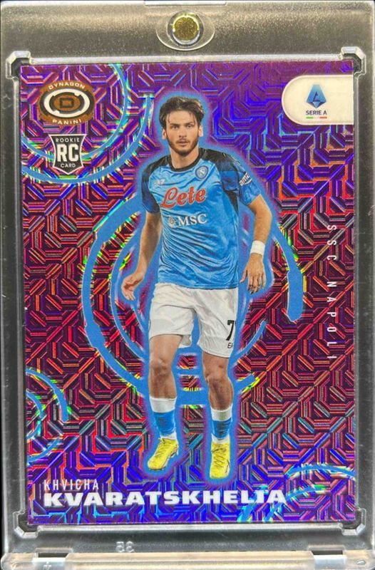 Khvicha Kvaratskhelia 2022 Chronicles #279 Dynagon Serie A - Purple Mojo Rookie RAW