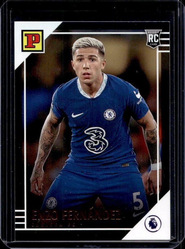 Enzo Fernandez 2022 Chronicles #48 Panini Premier League Purple - Astro Rookie RAW