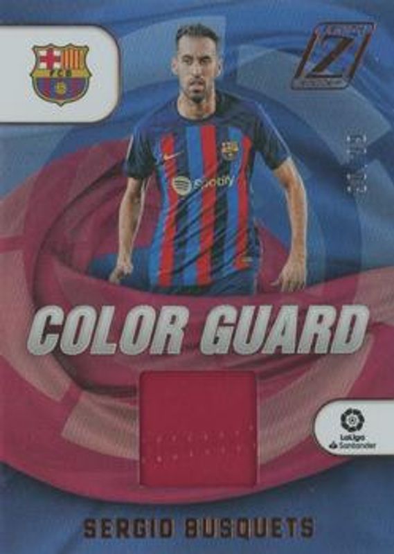 Sergio Busquets 2022 Chronicles #CG-SBQ Zenith Color Guard La Liga /299 RAW