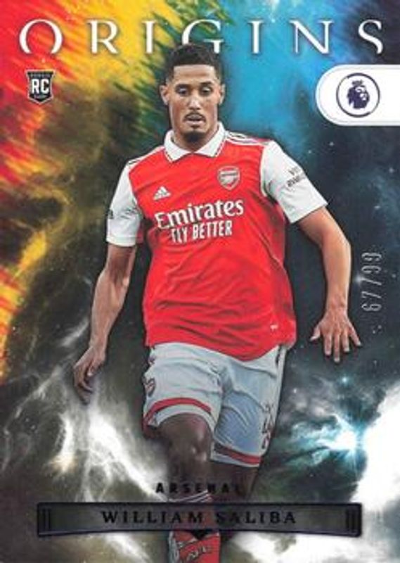 William Saliba 2022 Chronicles #78 Origins Premier League - Blue /99 Rookie RAW