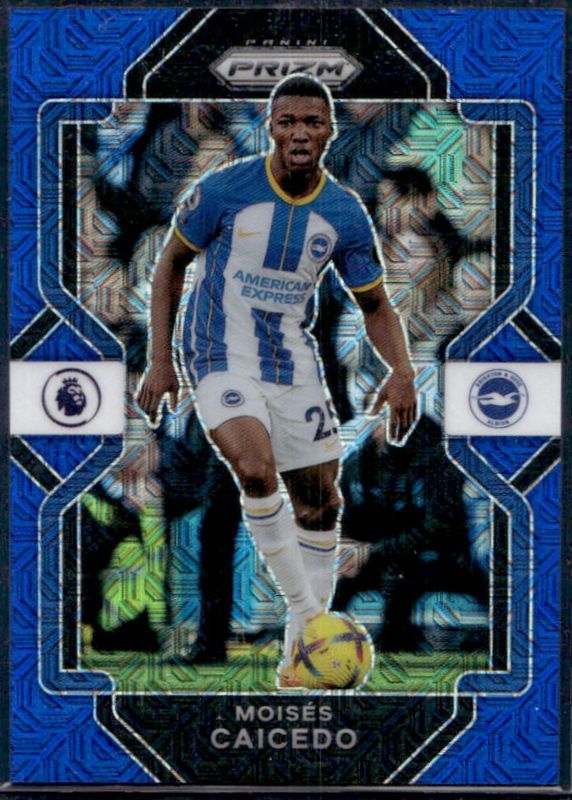 Moises Caicedo 2022 Chronicles #211 Premier League - Blue Mojo /16 Rookie RAW