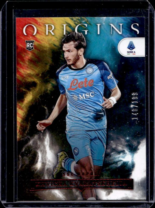 Khvicha Kvaratskhelia 2022 Chronicles #90 Origins Serie A - Red /199 Rookie RAW