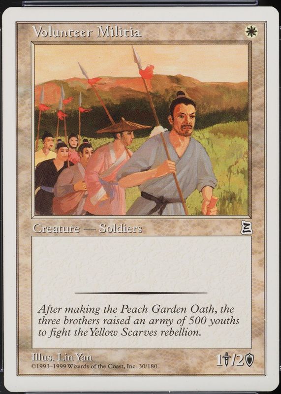 Volunteer Militia 1999 Portal Three Kingdoms #30 Base RAW TCG (LIGHTLY PLAYED)