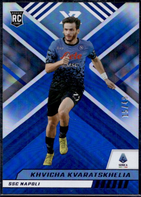 Khvicha Kvaratskhelia 2022 Chronicles #118 XR Serie A - Blue /49 Rookie RAW