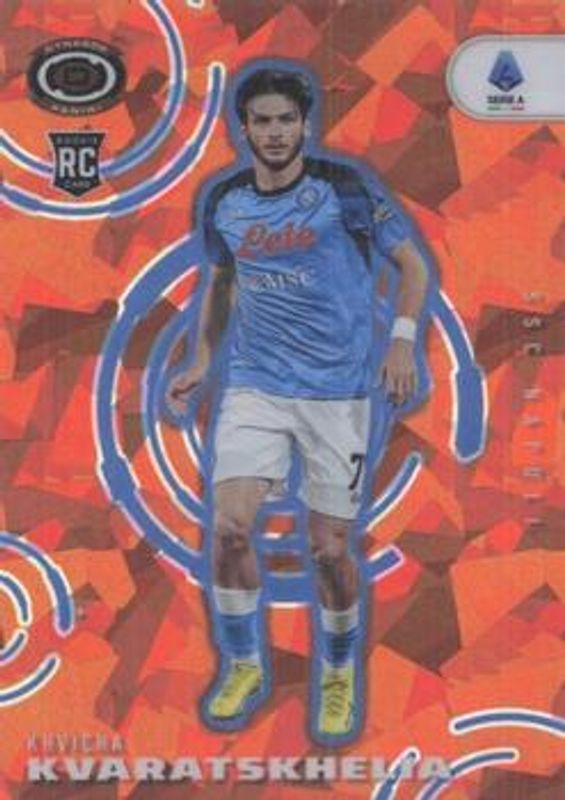 Khvicha Kvaratskhelia 2022 Chronicles #279 Dynagon Serie A - Orange Ice /23 Rookie RAW