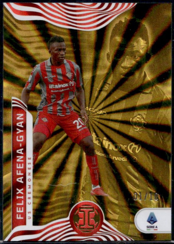 Felix Afena-Gyan 2022 Chronicles #195 Illusions Serie A - Gold Laser /10 Rookie RAW