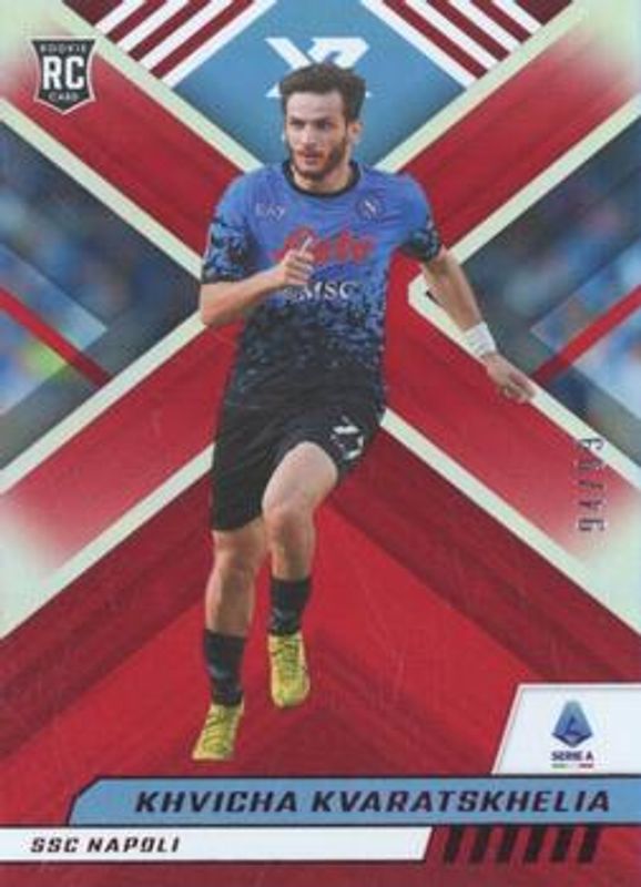 Khvicha Kvaratskhelia 2022 Chronicles #118 XR Serie A - Red /99 Rookie RAW