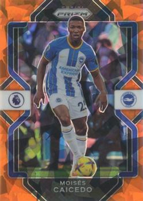 Moises Caicedo 2022 Chronicles #211 Premier League - Orange Ice /23 Rookie RAW