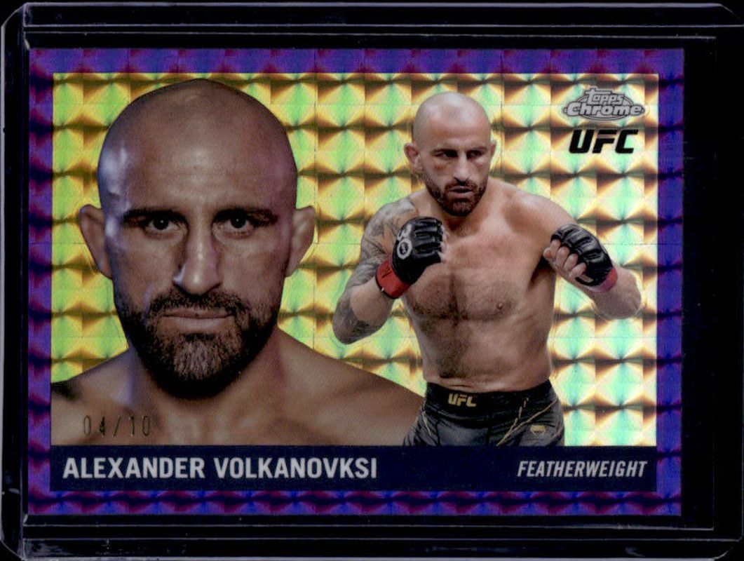 Alexander Volkanovski 2025 Topps Chrome UFC #55T-2 1955 Topps - Purple Geometric Refractor /10 RAW