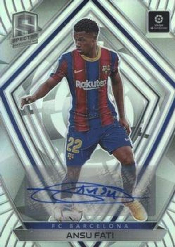 Ansu Fati 2020 Chronicles #13 Spectra La Liga Autographs - Silver /99 RAW