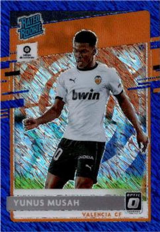 Yunus Musah 2020 Chronicles #6 Optic Rated Rookies La Liga Blue Shimmer Asia RAW