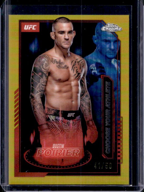 Dustin Poirier 2025 Topps Chrome UFC #MCL-1 Mission Control - Gold Refractor /50 RAW