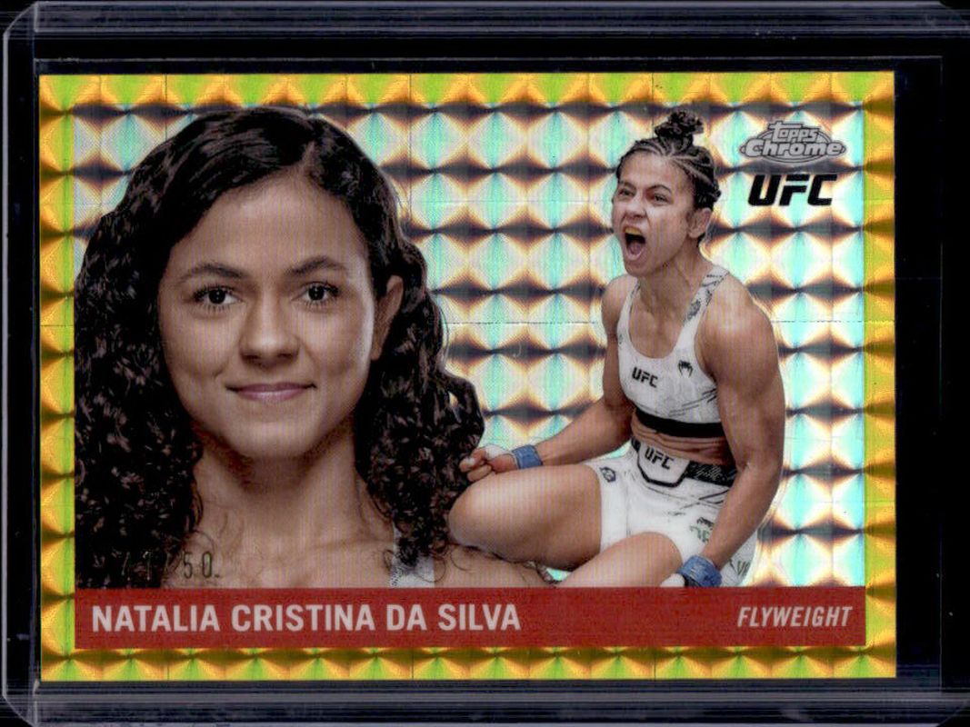 Natalia Cristina da Silva 2025 Topps Chrome UFC #55T-5 1955 Topps - Gold Geometric Refractor /50 RAW