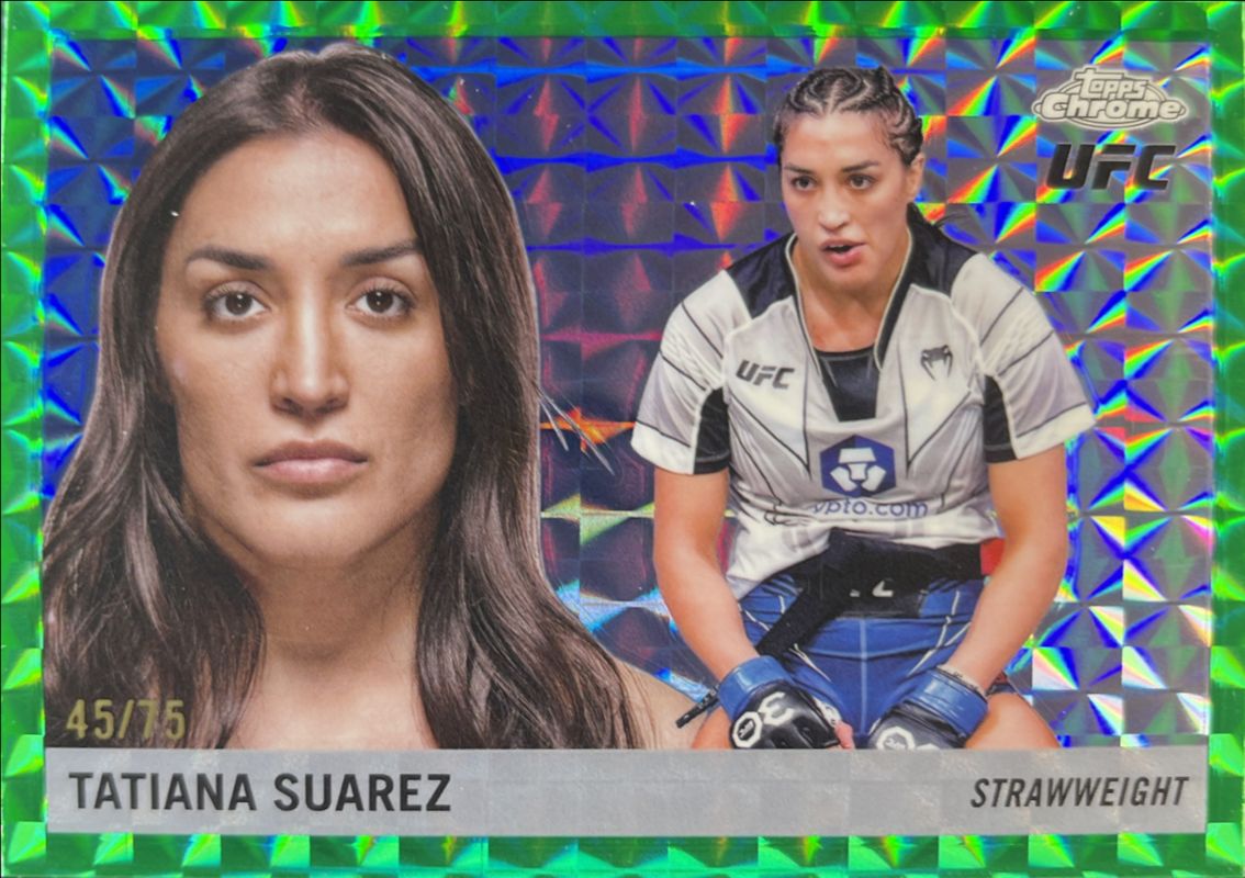 2025 Topps Chrome UFC #55T-3 1955 Topps - Green Geometric Refractor /75