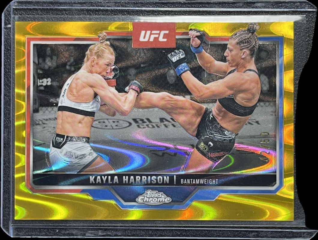 2025 Topps Chrome UFC #172 Gold RayWave /50