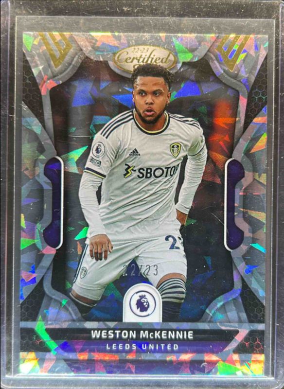 Weston McKennie 2022 Chronicles #147 Certified Premier League Cracked - Ice /23 RAW