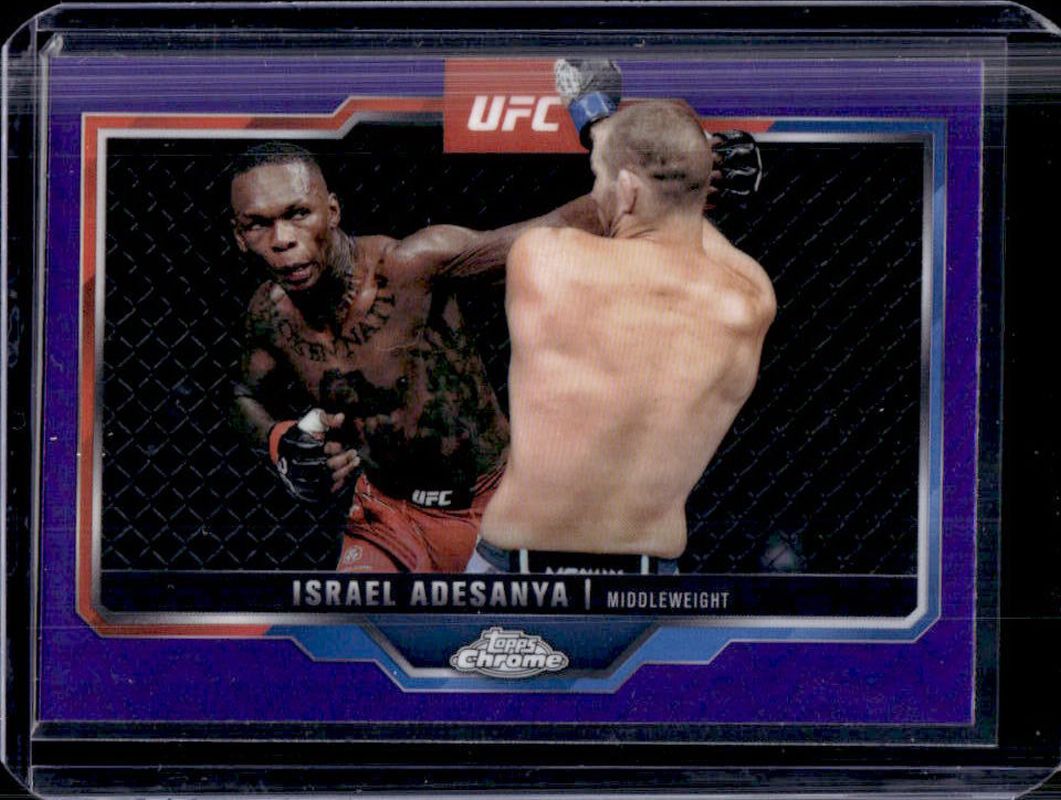 Israel Adesanya 2025 Topps Chrome UFC #3 Purple Refractor RAW