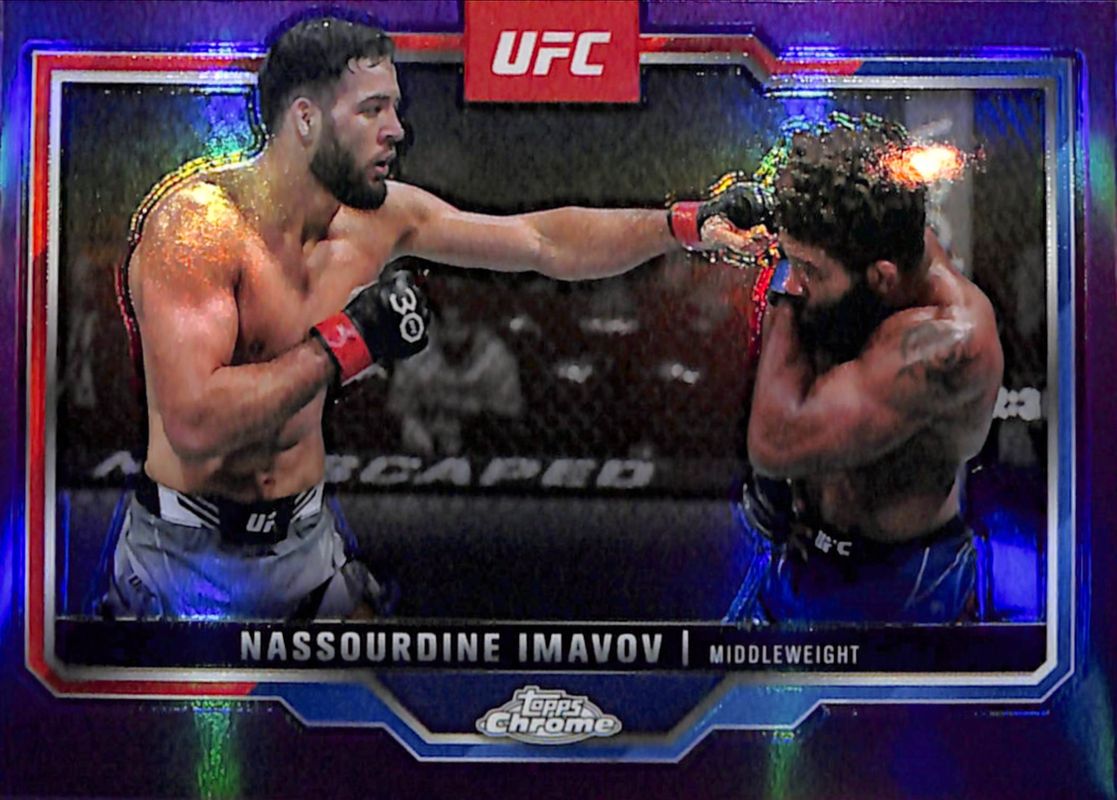 Nassourdine Imavov 2025 Topps Chrome UFC #155 Purple Refractor RAW