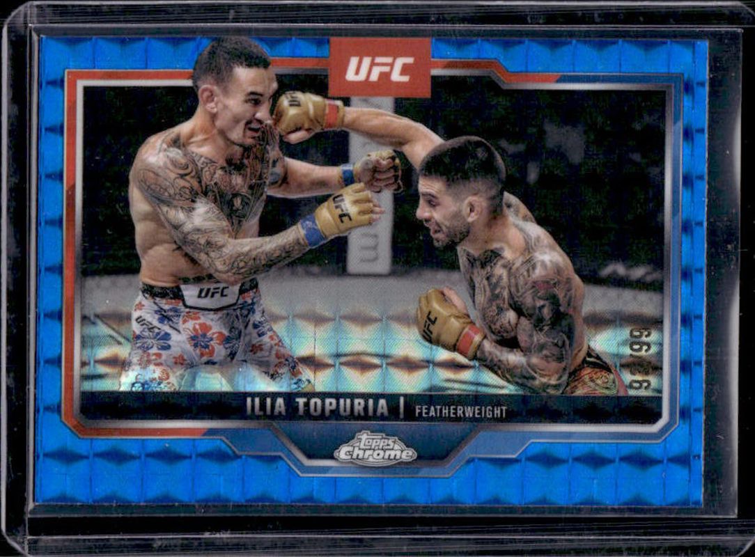 Ilia Topuria 2025 Topps Chrome UFC #43 Blue Geometric Refractor /99 RAW