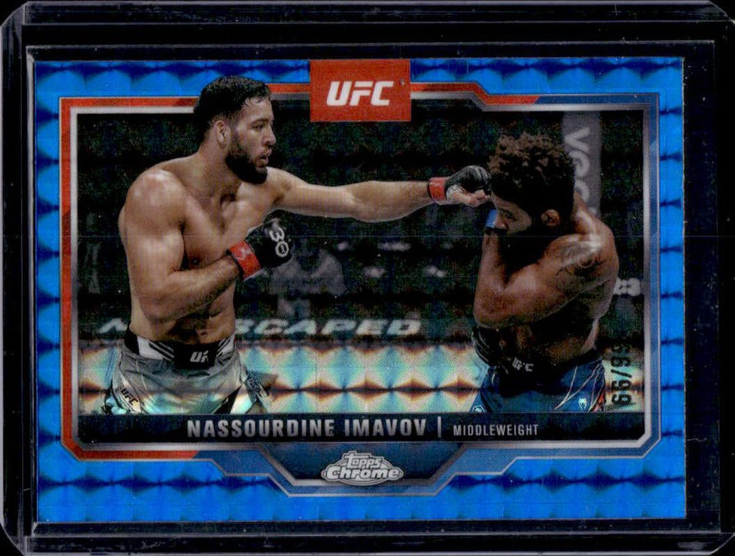Nassourdine Imavov 2025 Topps Chrome UFC #155 Blue Geometric Refractor /99 RAW